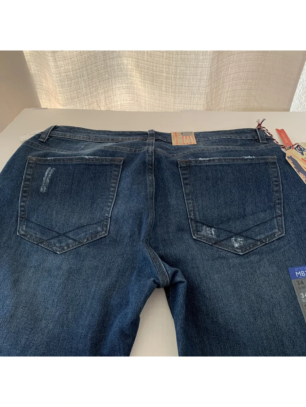 Men's MBX Slim Stretch Low Rise Waist Straight Fit Jeans